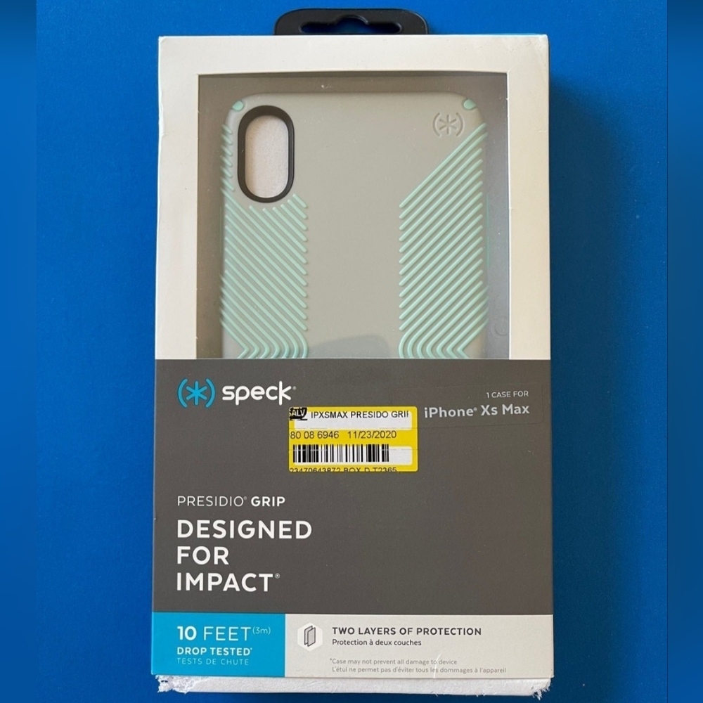 iPhone XS Max - Speck Presidio Grip Case (DOLPHIN GRAY/MINT GREEN)